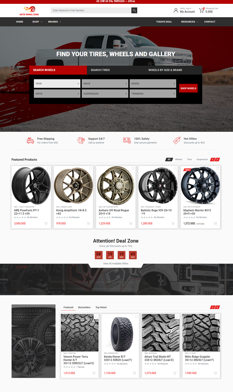Wheel And TIre Website design