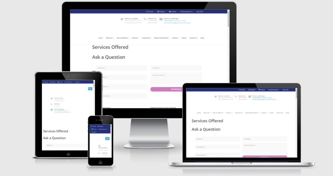 paincarecenter Doctor hospital websites