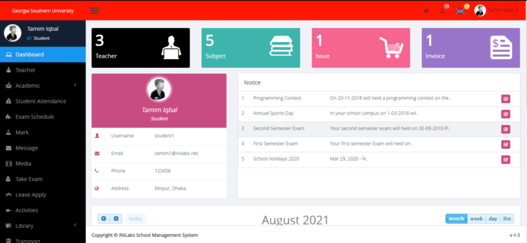 custom university management system